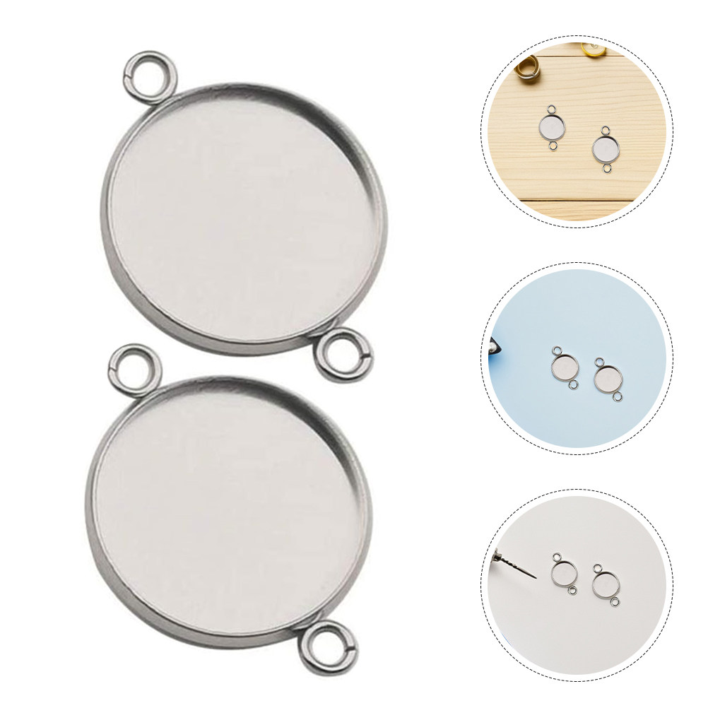 Bezels Set Pendant - 20개입 팔찌용 카보숑 연결 부품, 베젤