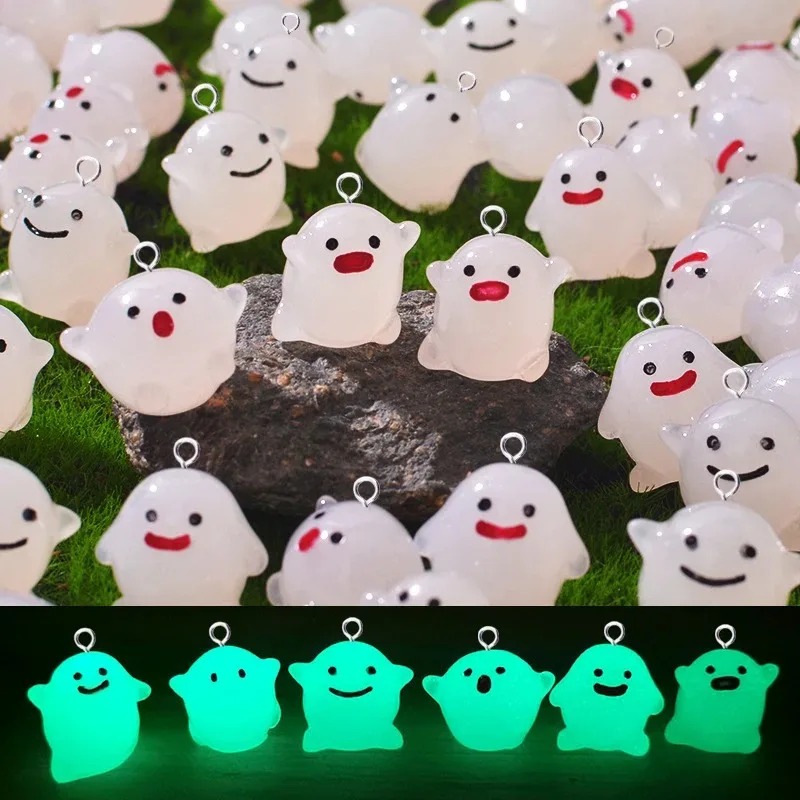 Resin Crafts Diy - 10Pcs 어둠 속에서 빛나는 사랑스러운 흰색
