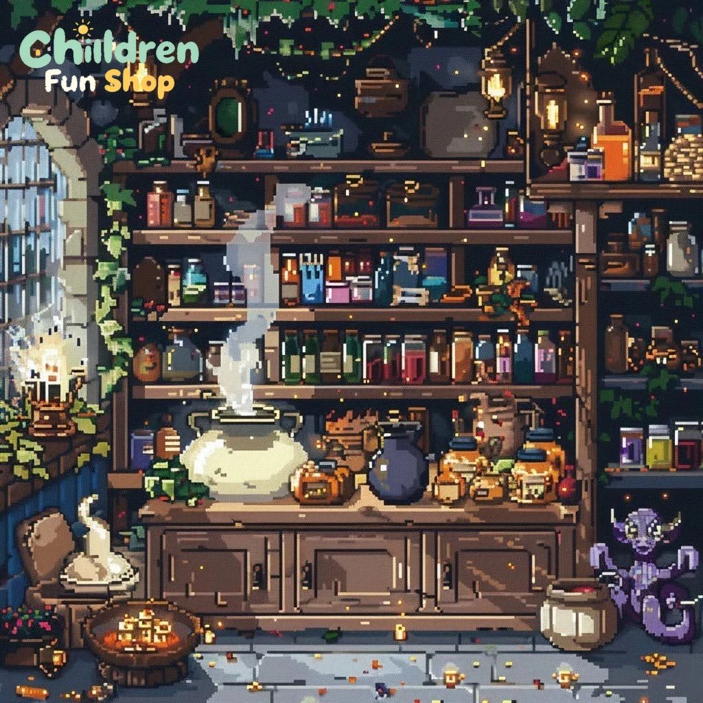 Resin Craft Workshop - DIY 다이아몬드 페인팅, 픽셀 스타일의 마녀