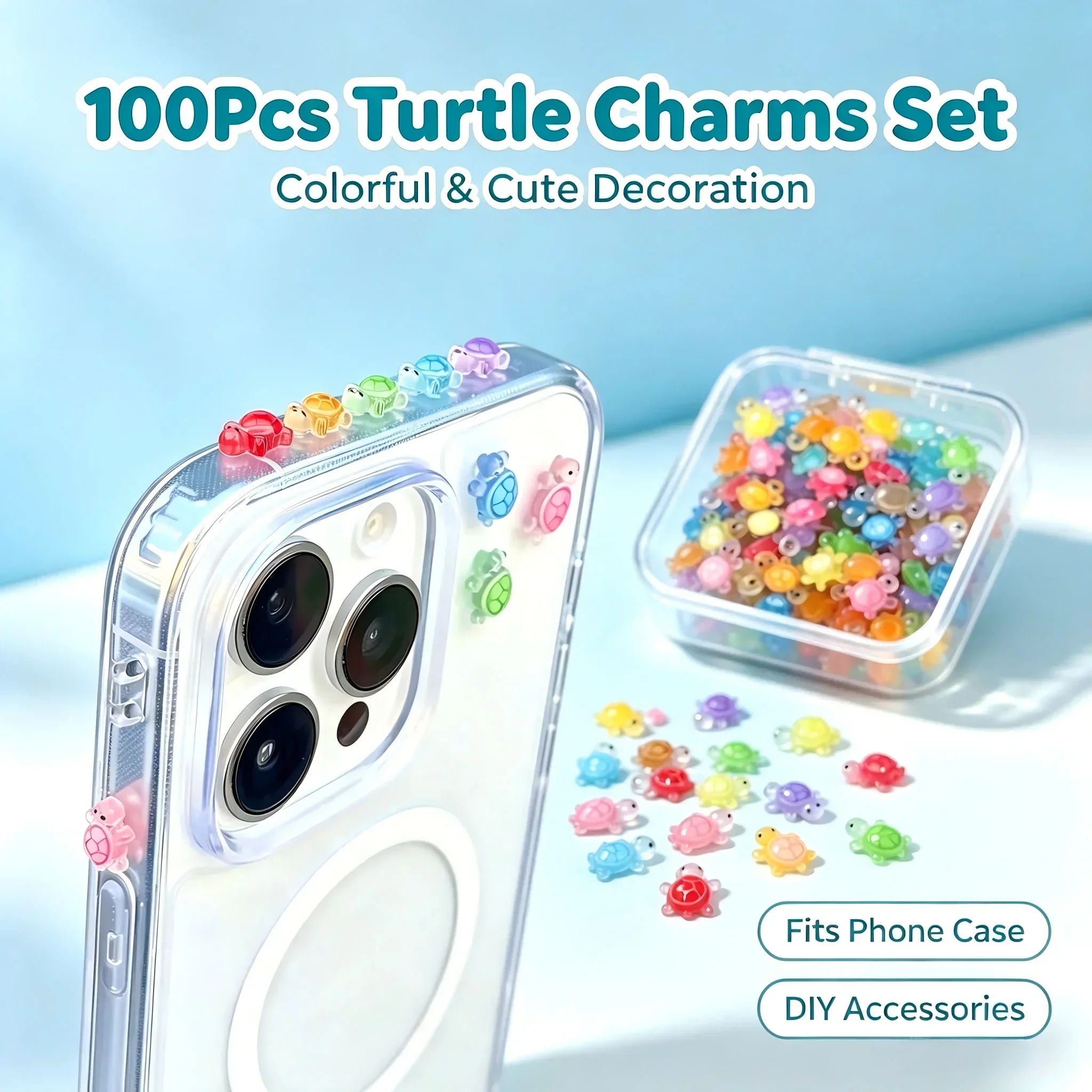 Resin Crafts Diy - 100개입/ 행운을 가져다주는 거북이 모양의 레진