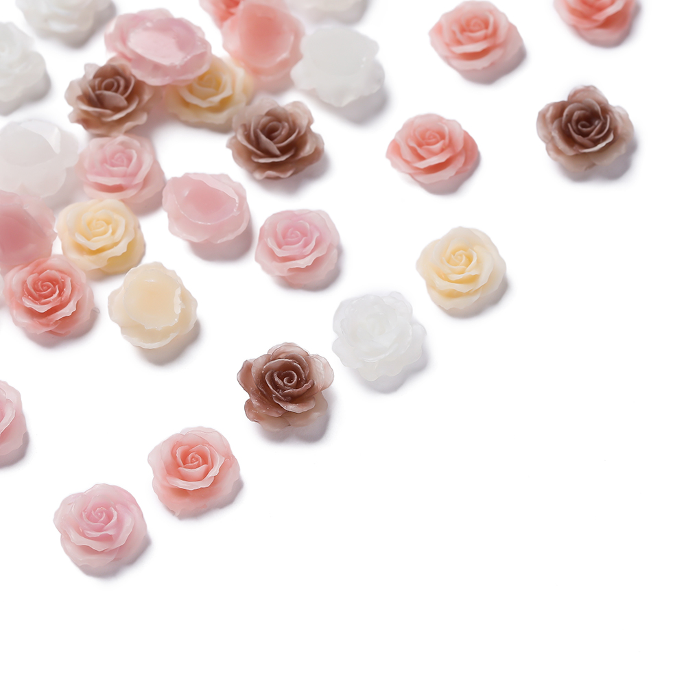 Resin Craft Ideas - 20/50개 무공 레진 꽃 네일 아트