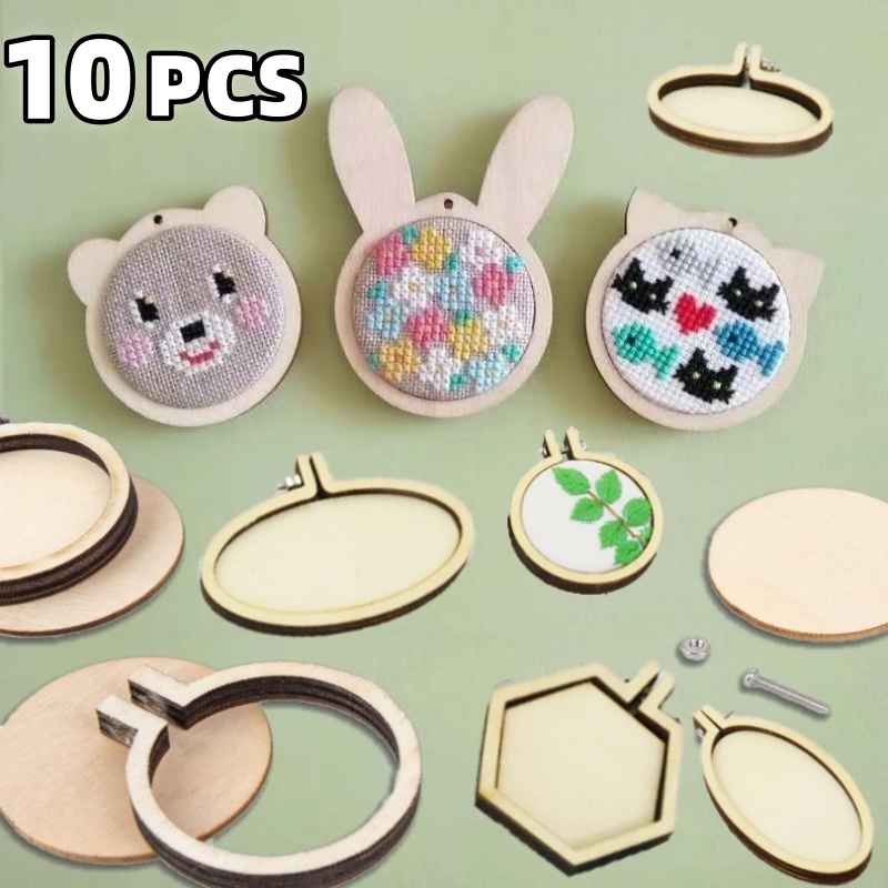 10PCS 미니 자 수 후프 나무 반지 라운드 교차 스 - Wood Ring Blank 리뷰 및 가격