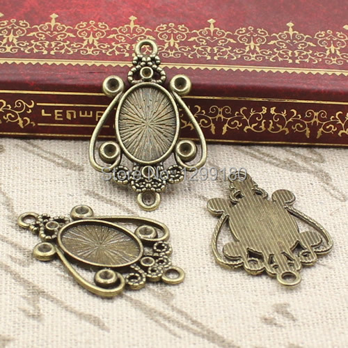 50 개/몫 합금 청동 톤 카메오/유리/카보 숑 프레임 - Bezels Set Pendant 리뷰 및 가격