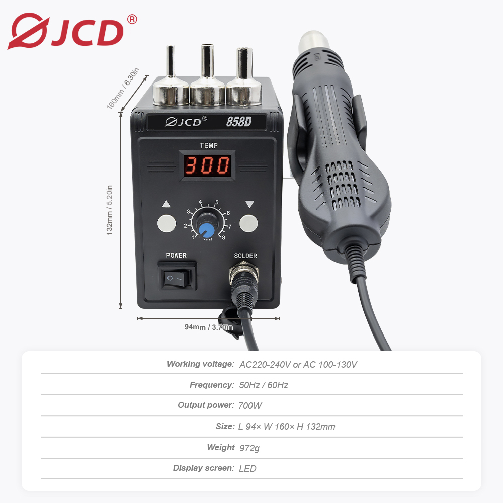 JCD 뜨거운 공기 총 858D BGA 재 작업 납땜  - Heat Gun Small 리뷰 및 가격